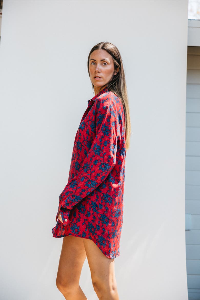 Boyfriend Shirt Ruby, Alternate, color, Red & Blue