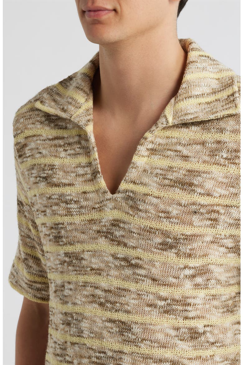 Marled Knit Cotton Blend Polo, Alternate, color, BEIGE MULTI