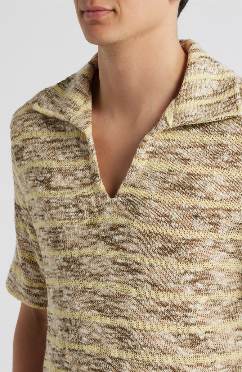 KROST Marled Knit Cotton Blend Polo, Alternate, color, Beige Multi