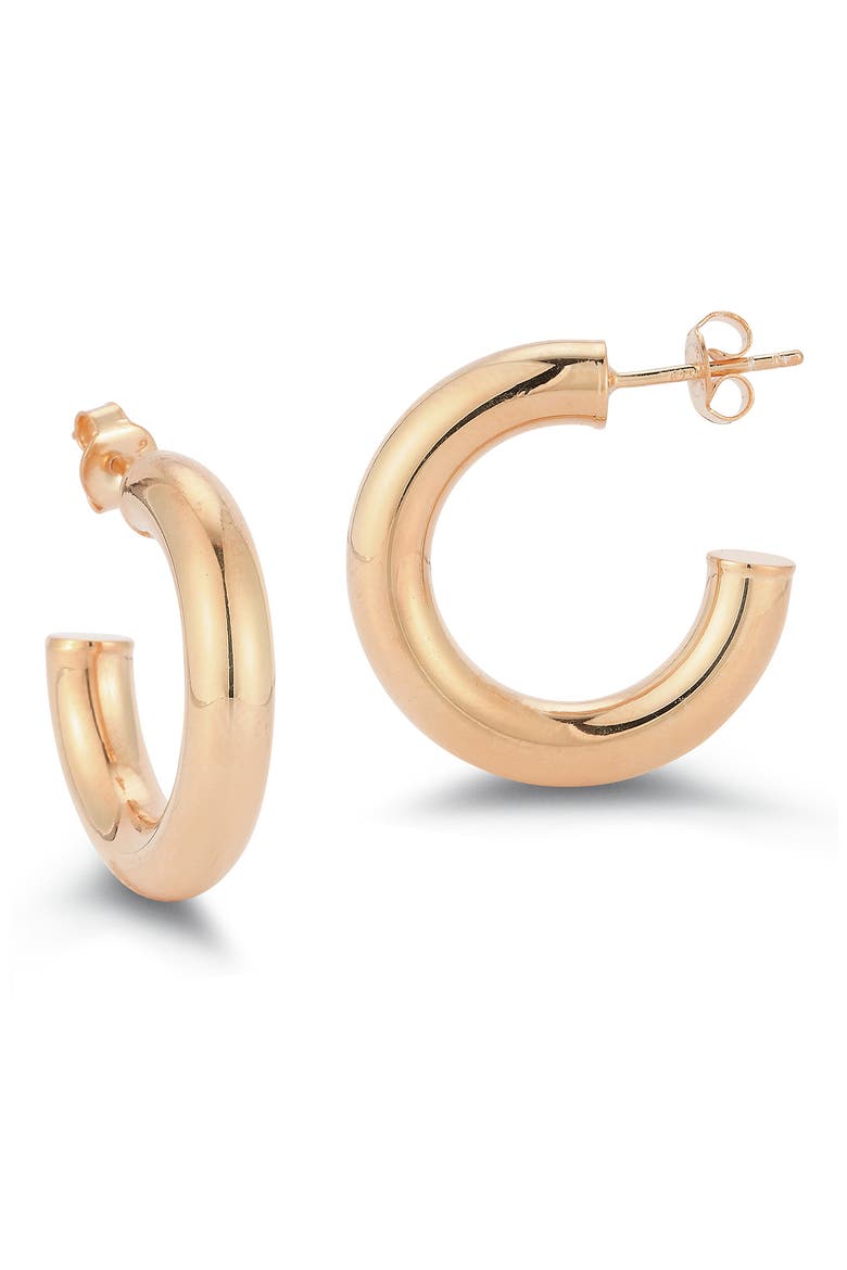 1-Inch Tube Hoop Earrings, Main, color, ROSE GOLD