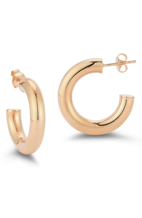 1-Inch Tube Hoop Earrings