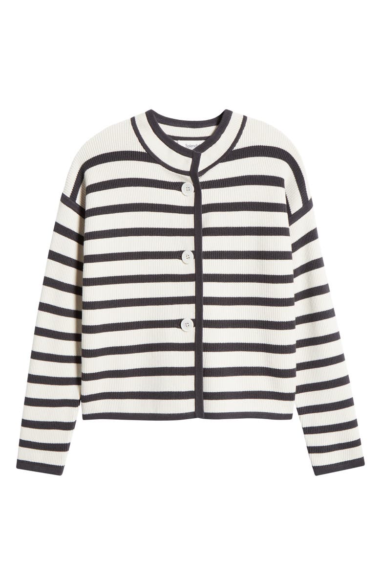 Splendid Alix Stripe Shacket, Alternate, color, Moonstone/ Lead