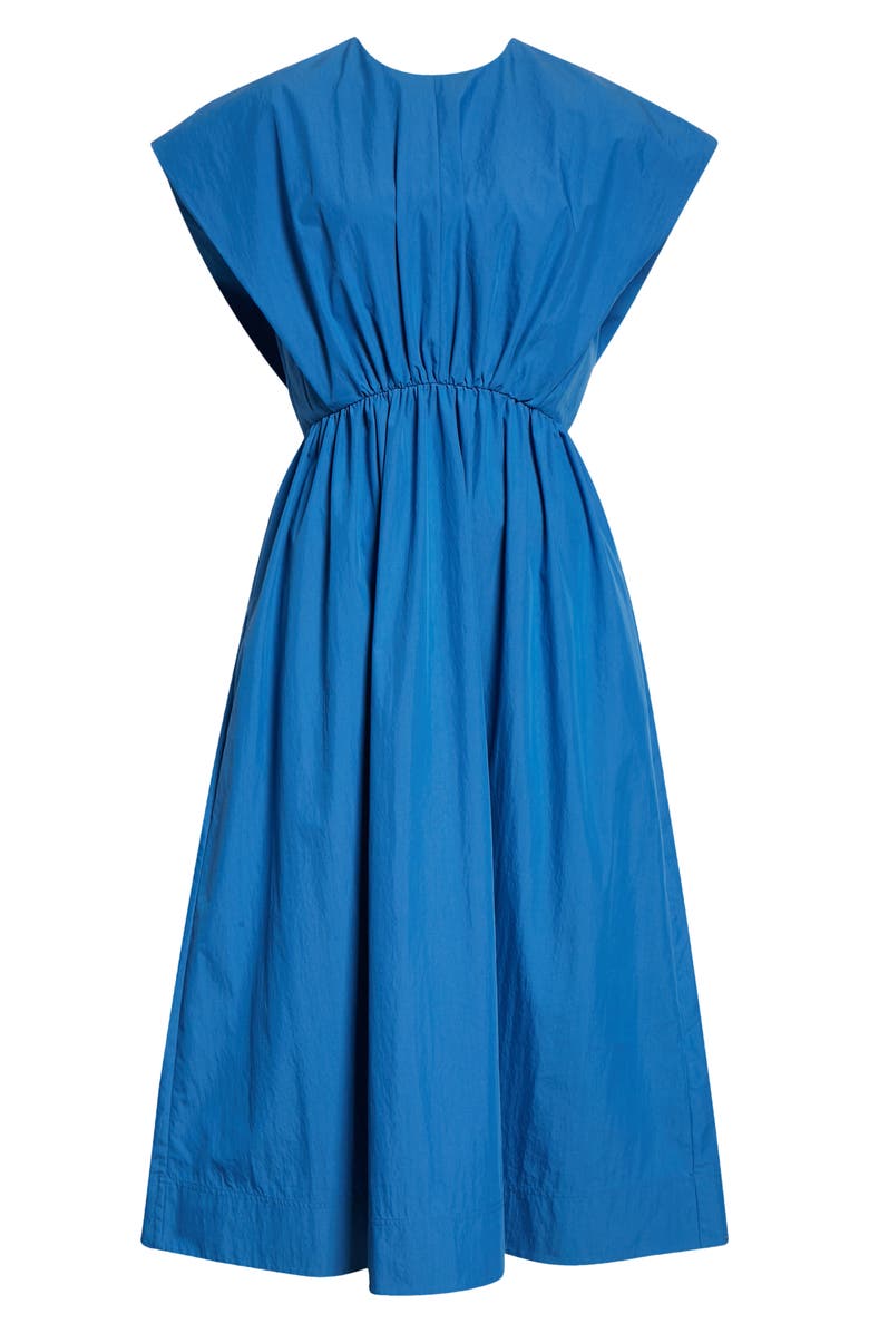 CO Gathered A-Line Poplin Midi Dress, Alternate, color,