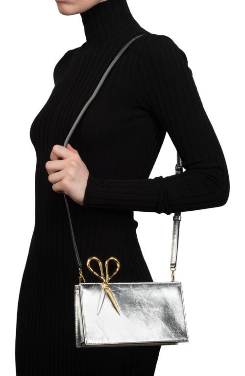 Alexis Bittar The Petite Scissor Leather Clutch In Silver