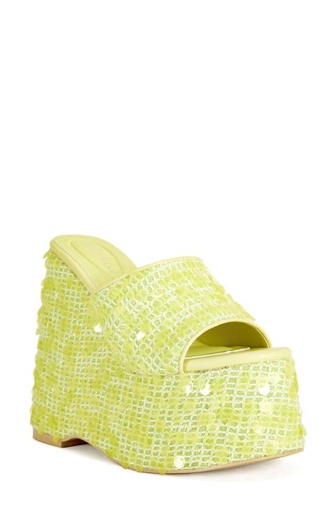 Betsey Sequin Platform Wedge Sandal (Women)