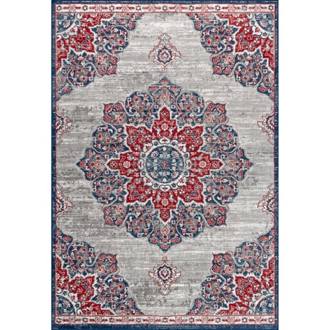 Modern Persian Vintage Moroccan Medallion Area Rug