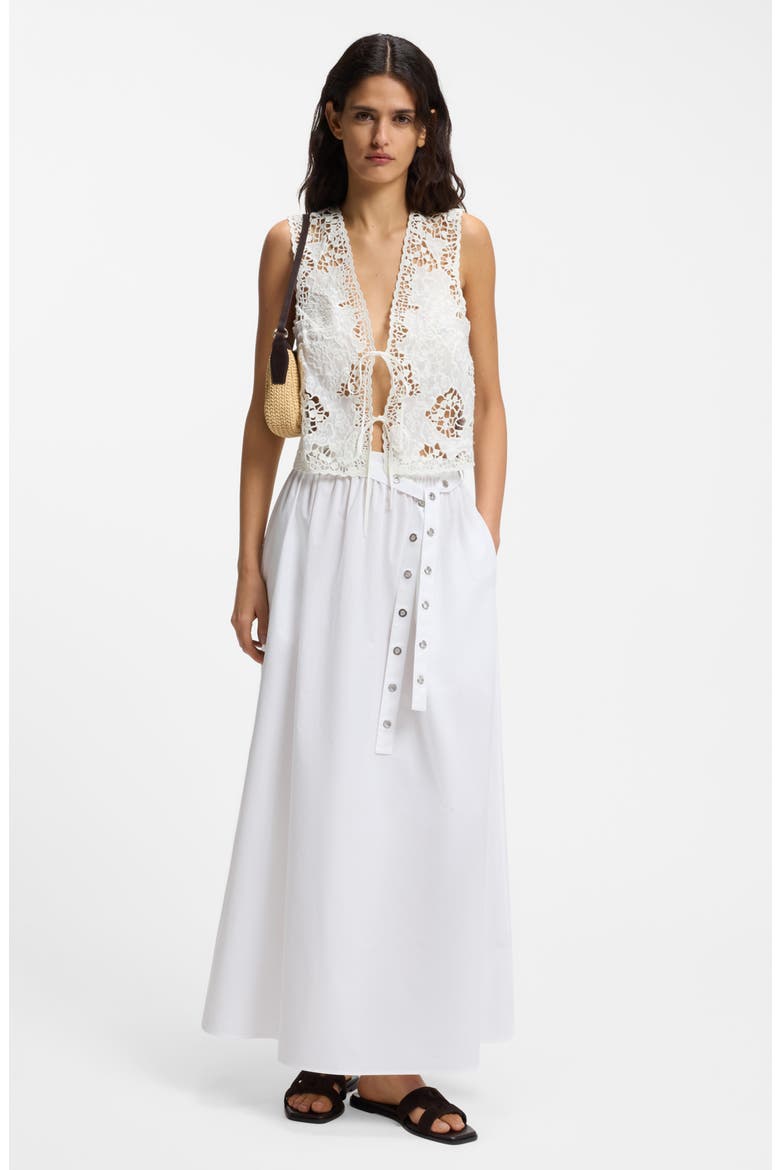 Cotton Poplin Maxi Skirt, Alternate, color, WHITE