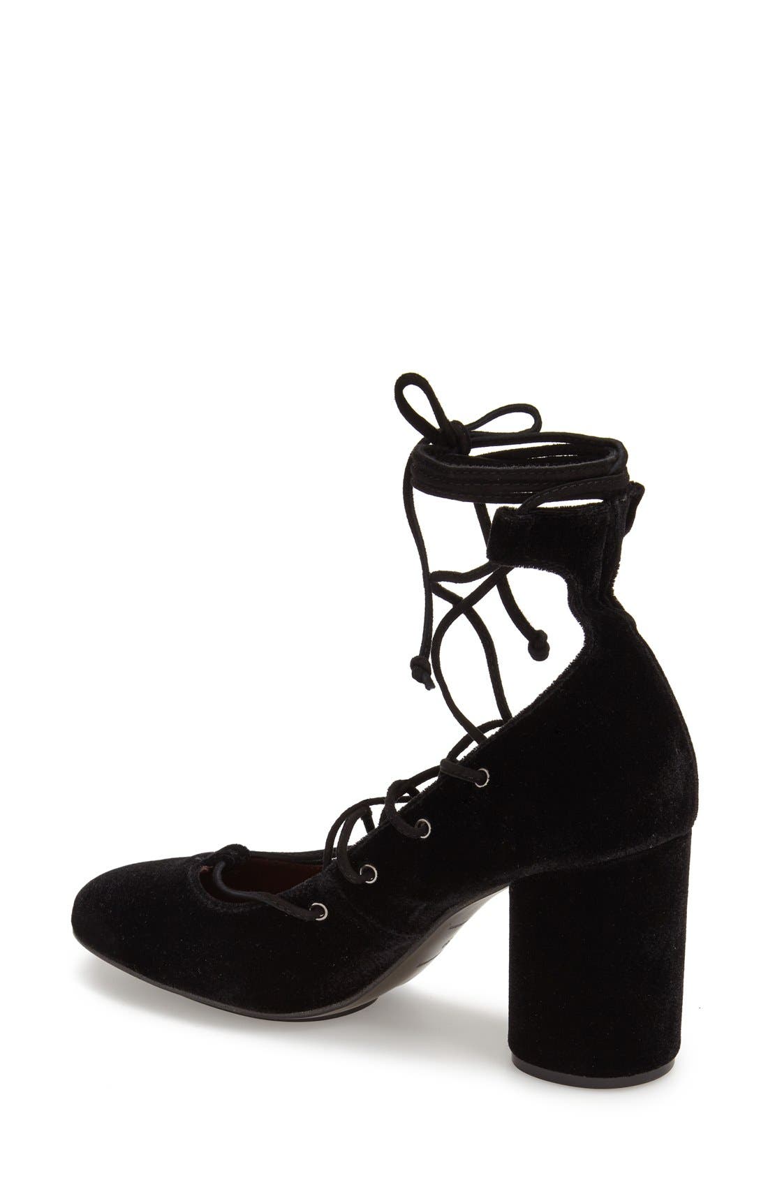 'Prize Tie' Ghillie Pump, Alternate, color, BLACK