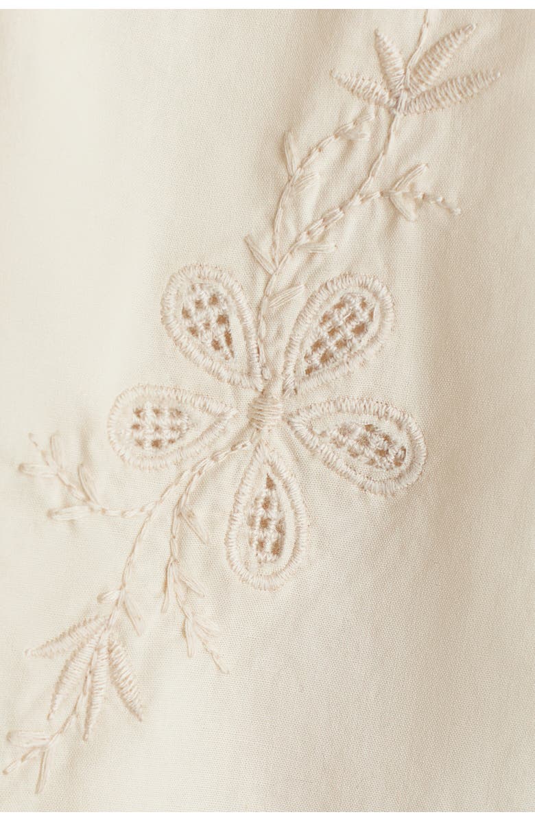 H&M 2-piece Embroidery-detail Cotton Set, Alternate, color, Light Beige