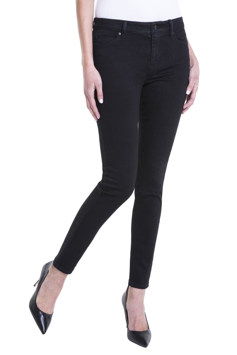 Liverpool Jeans Company Abby Mid Rise Soft Stretch Skinny Jeans, Alternate, color, BLACK RINSE