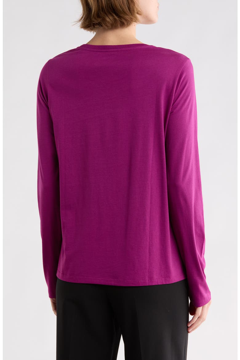 Organic Cotton Long Sleeve T-Shirt, Alternate, color, BERRY BLOOM