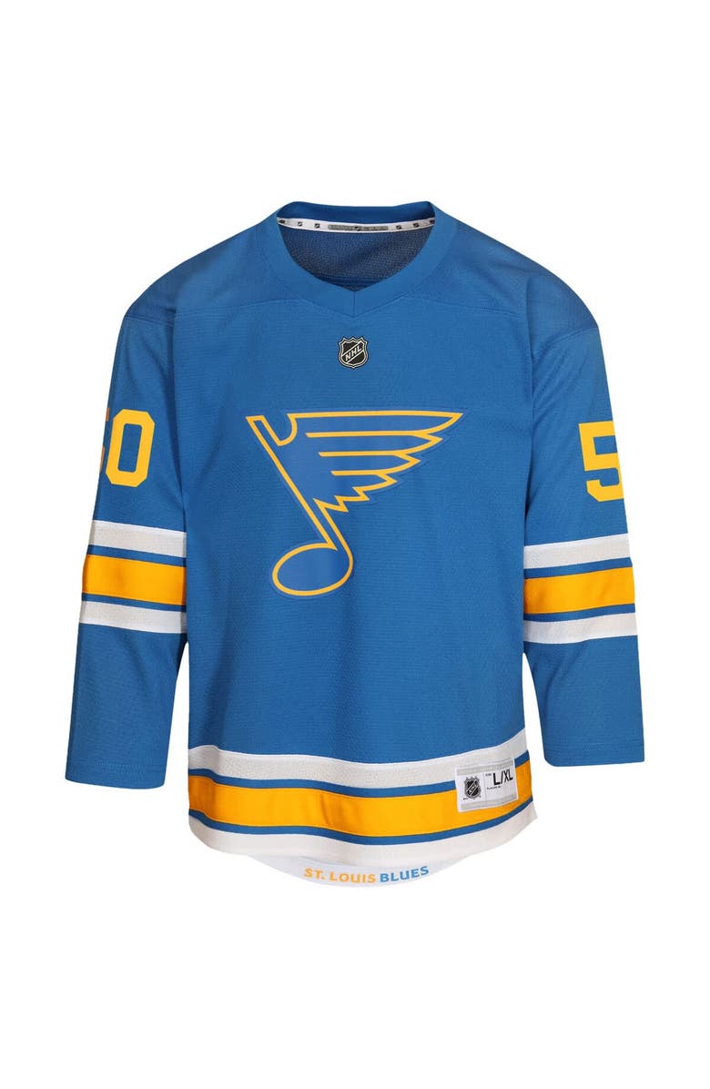 Outerstuff Youth Jordan Binnington Blue St. Louis Blues Home Replica Player Jersey, Alternate, color, Blue