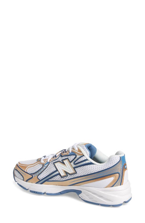 New Balance Unisex 740 In Blau/braun/weiss, Wildleder/mesh, Grösse 40 In White/heron Blue