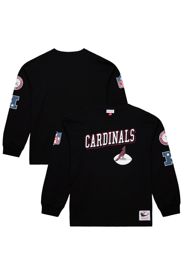 Men's Mitchell & Ness  Black Arizona Cardinals Training Camp Vintage Logos Long Sleeve T-Shirt, Alternate, color, Black