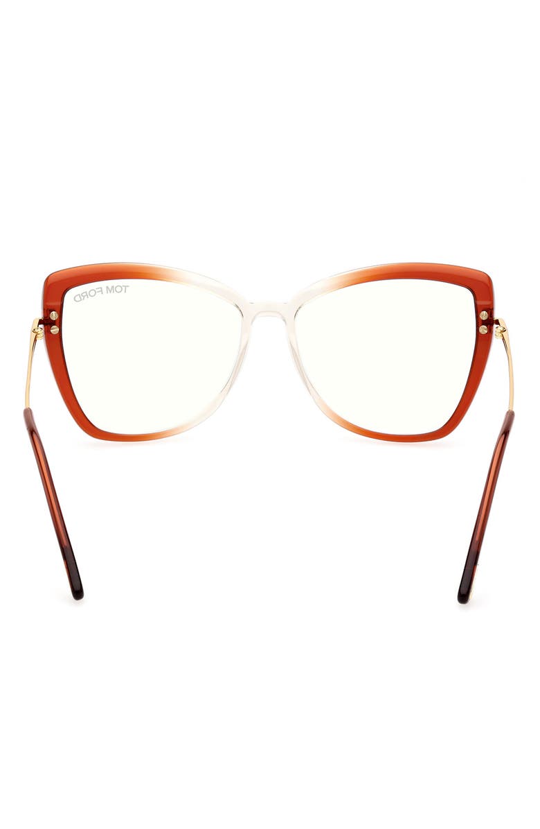 TOM FORD 55mm Butterfly Blue Light Blocking Glasses, Alternate, color, 