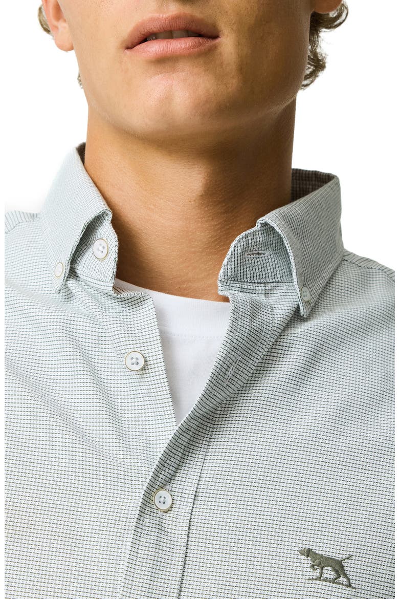 Oxford Crossings Sports Fit Cotton Dobby Button-Down Shirt, Alternate, color, FERN