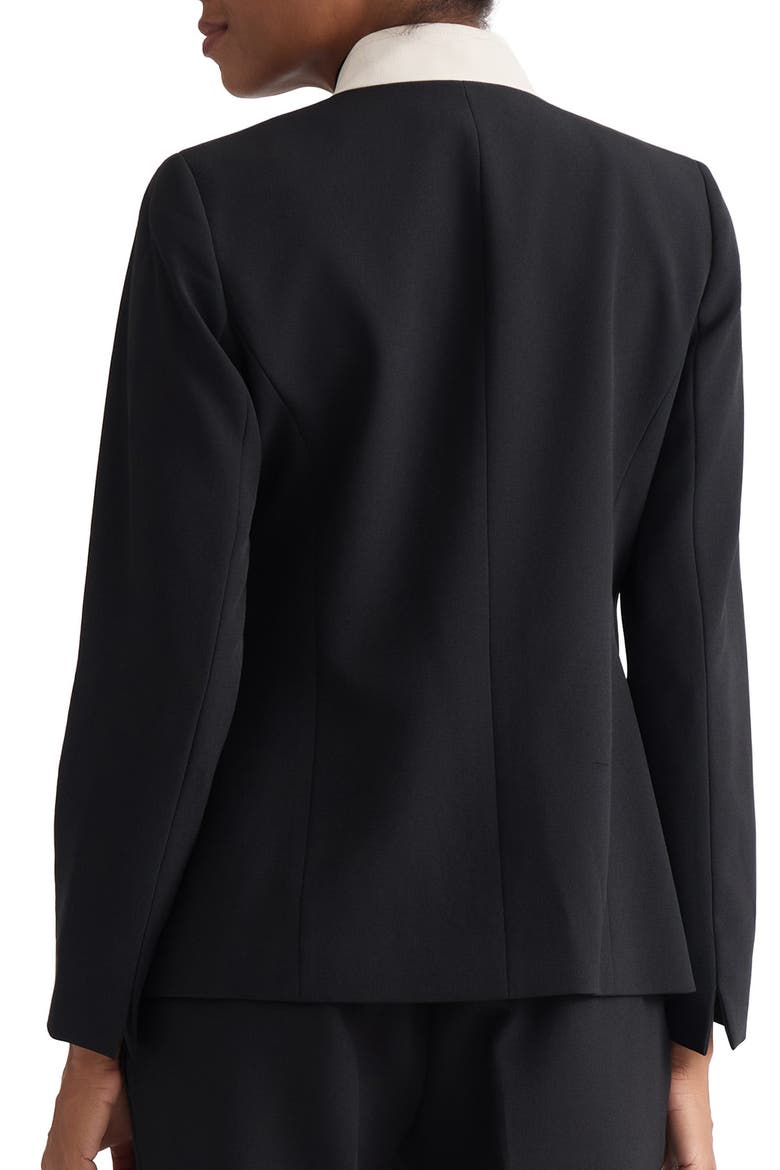 Colorblock Stretch Crepe Jacket, Alternate, color, BLACK/ PARCHEMENT