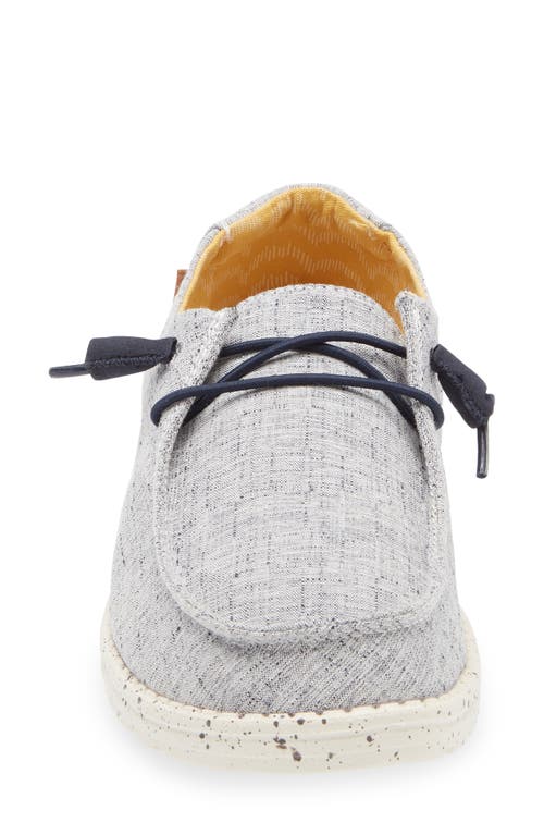 Hey Dude Wendy Chambray Slip-on Moc Toe Shoe In White Blue