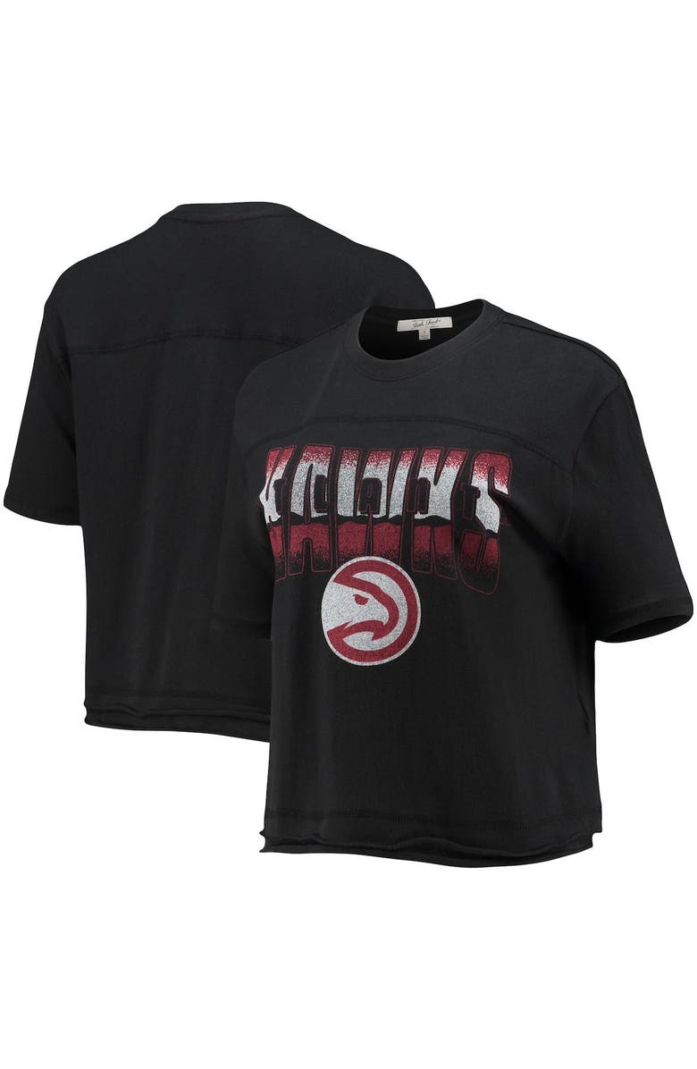 Junk Food Women's Junk Food Black Atlanta Hawks Gradient Crop Top, Main, color,