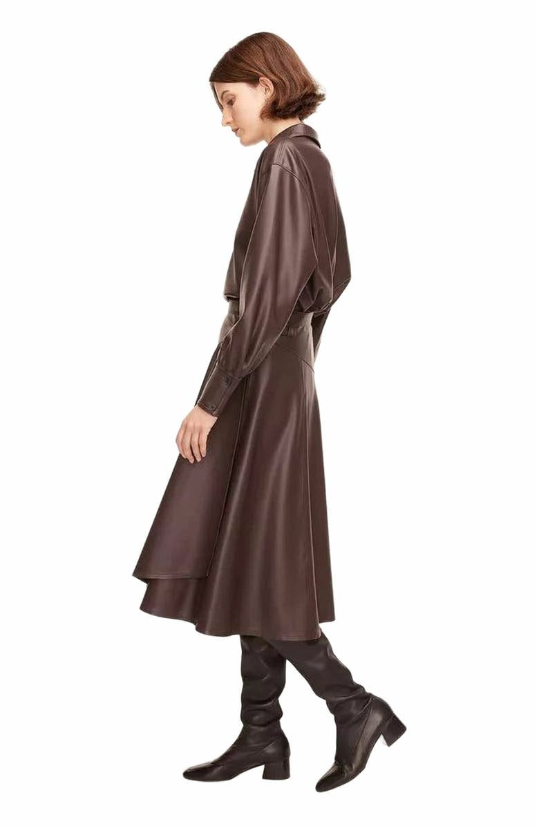 Rebecca Taylor Vegan Leather Midi Whisper Skirt, Alternate, color,