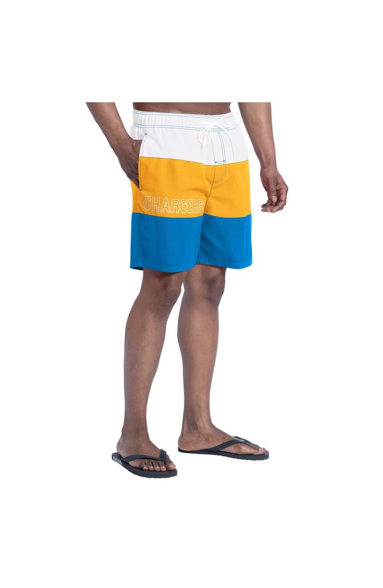 G-III SPORTS BY CARL BANKS Men's G-III Sports by Carl Banks  Powder Blue/Gold Los Angeles Chargers Sunrise Volley Swim Shorts, Alternate, color, Powder Blue