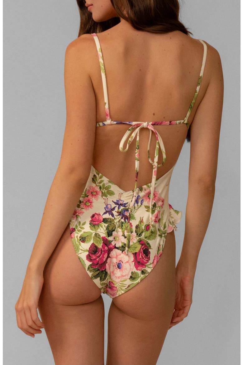 Bouquet Devin Ruffled One-Piece Swimsuit, Alternate, color, BOUQUET