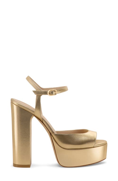 Stuart Weitzman Dayna Boost Metallic Leather Platform Sandals