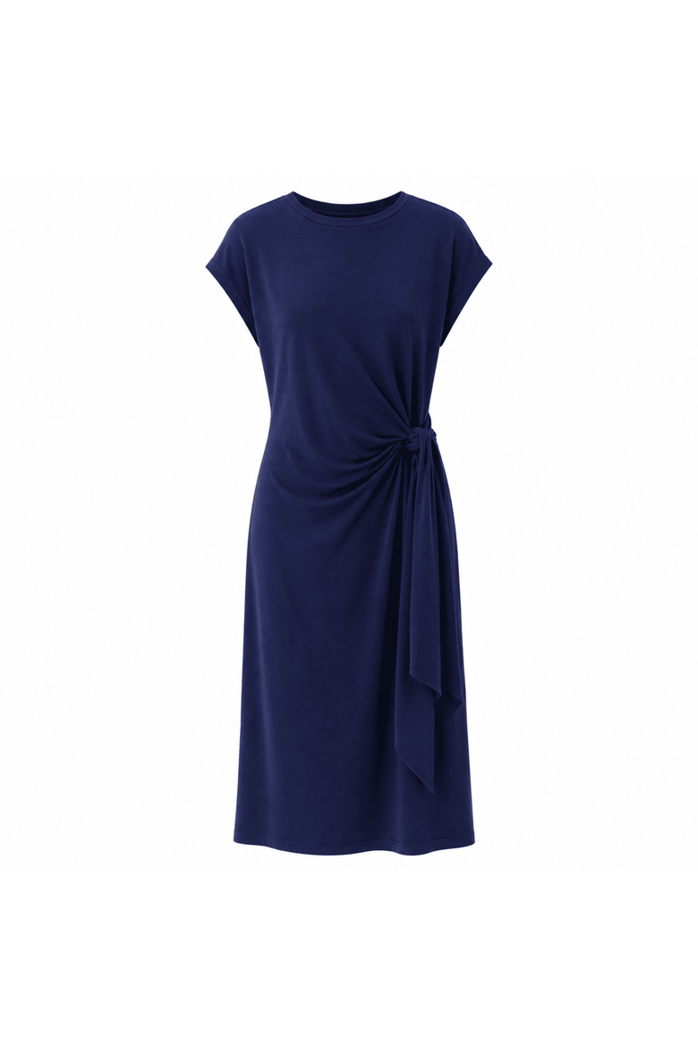 Ferguson Crew Neck Knit Midi Dress, Alternate, color, Navy