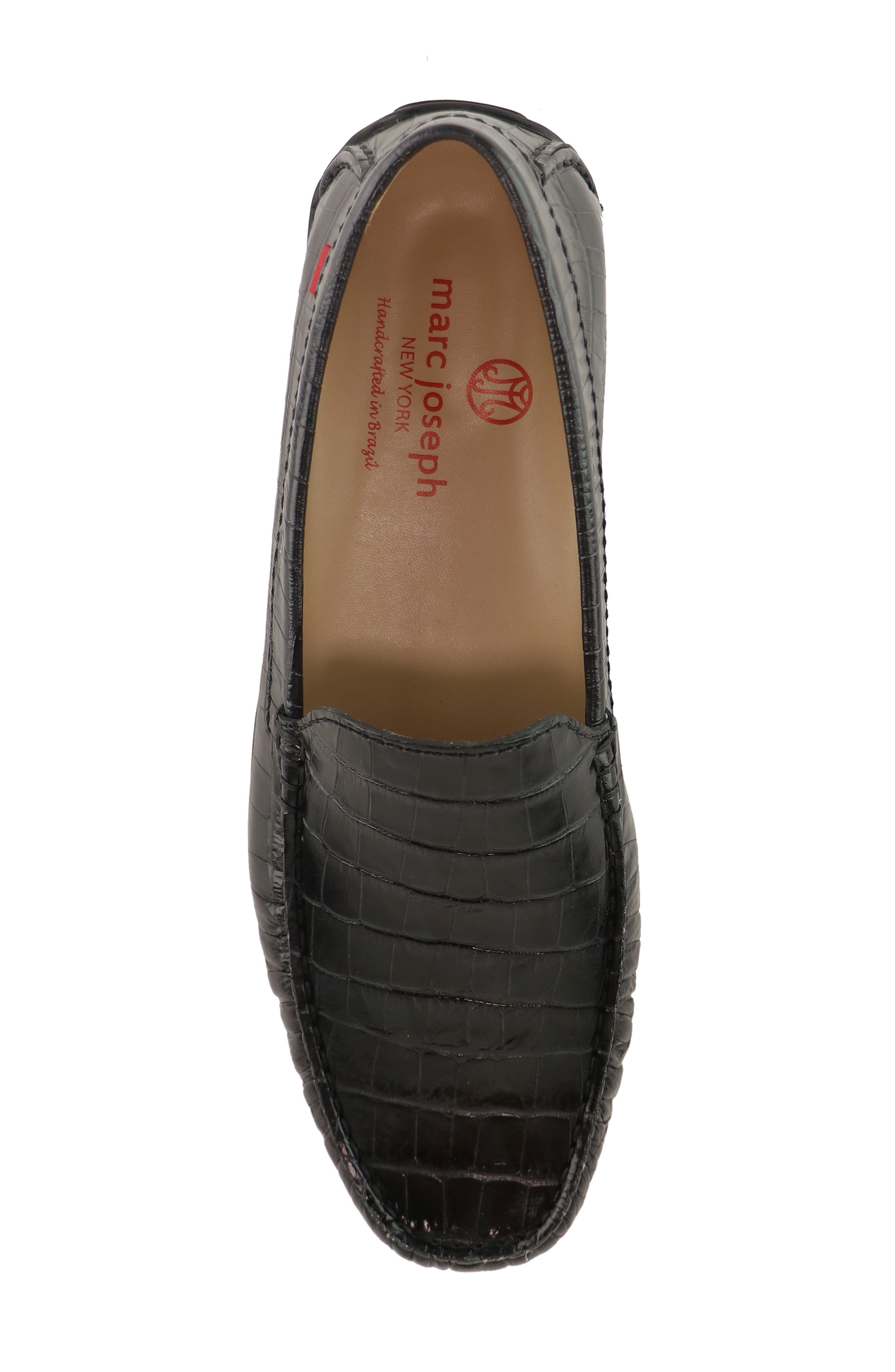 Broadway Leather Venetian Driver Loafer, Alternate, color, BLACK CROCO