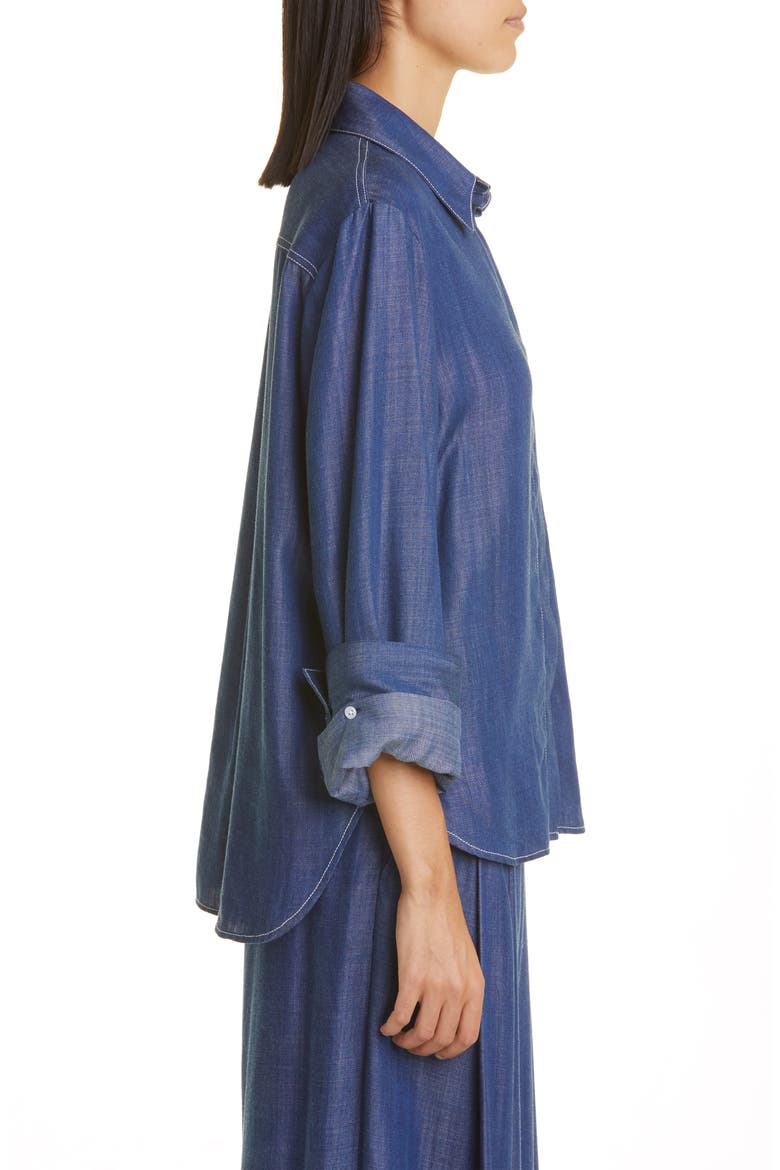 Boyfriend Denim Shirt, Alternate, color, INDIGO