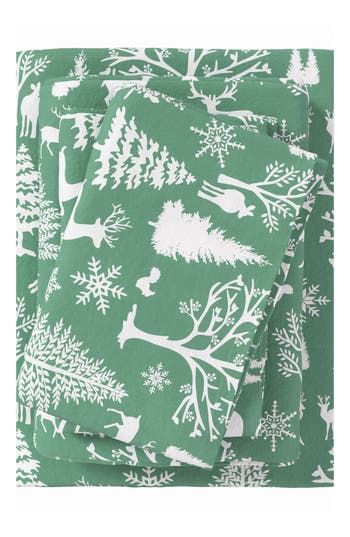 Woven & Weft Enchanted Woods Cotton Flannel Sheet Set