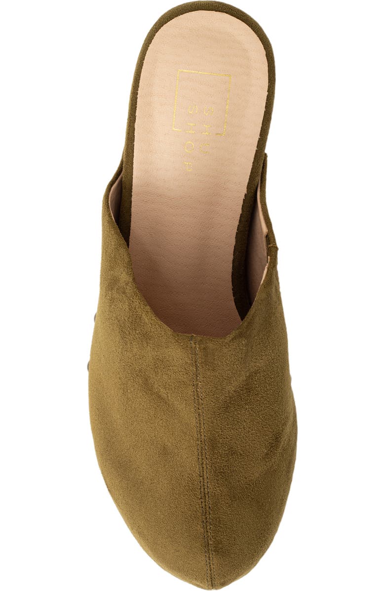 SHUSHOP Gigi Platform Clog, Alternate, color, Olive Suede
