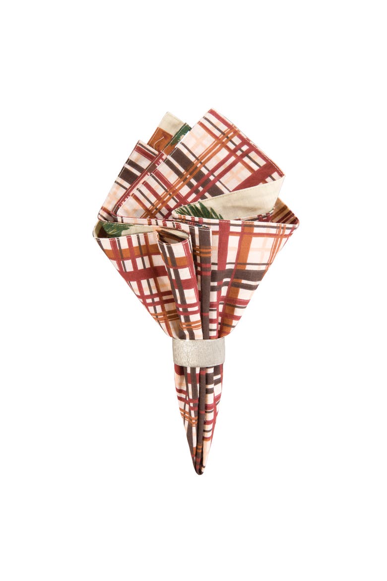 Dakota Cotton Reversible Napkin Set of 6, Alternate, color, Brown