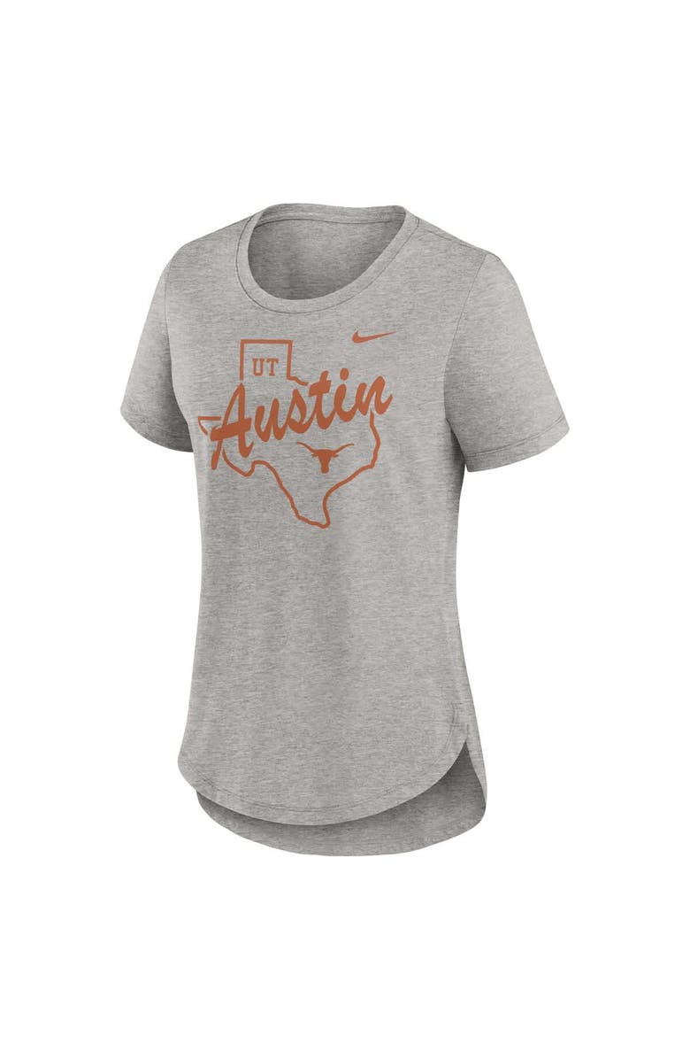 Nike Women's Nike Heather Gray Texas Longhorns Local Campus Location Mantra Tri-Blend T-Shirt, Alternate, color, Heather Gray