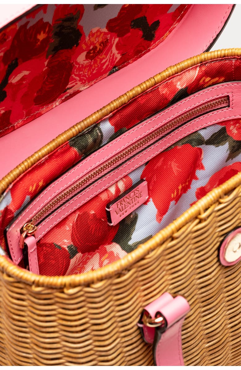 Frances Valentine Willow Woven Wicker & Leather Top Handle Bag, Alternate, color, Pink