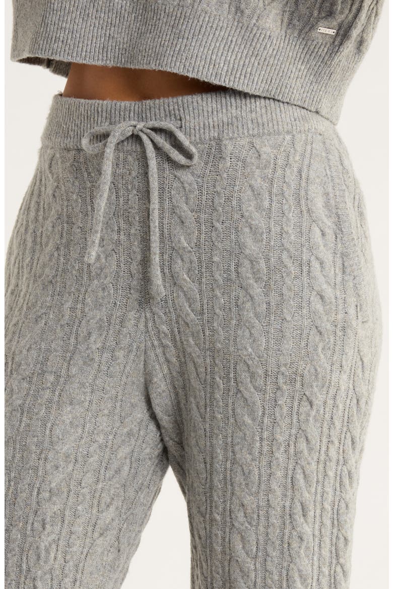 Cable Knit Joggers, Alternate, color, HEATHER STEEL GREY