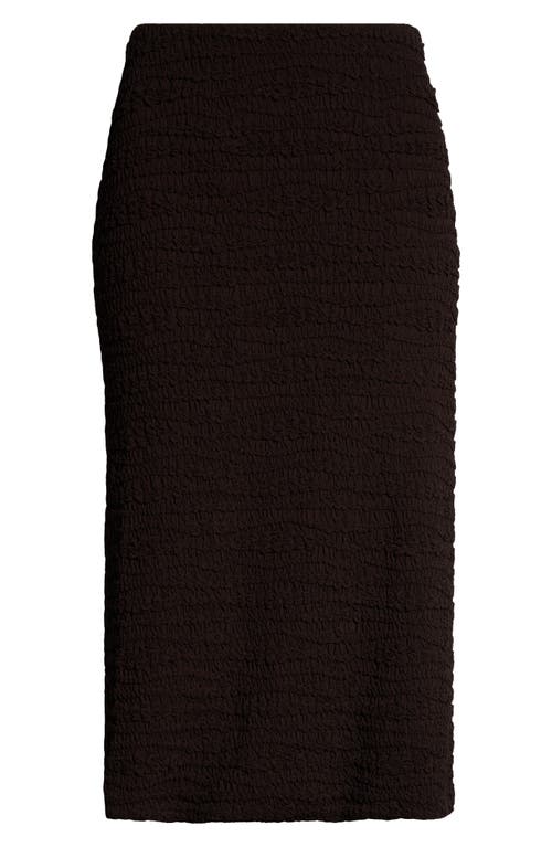 Shop Jil Sander Embroidered Crepe Jersey Midi Skirt In Chocolate Brown