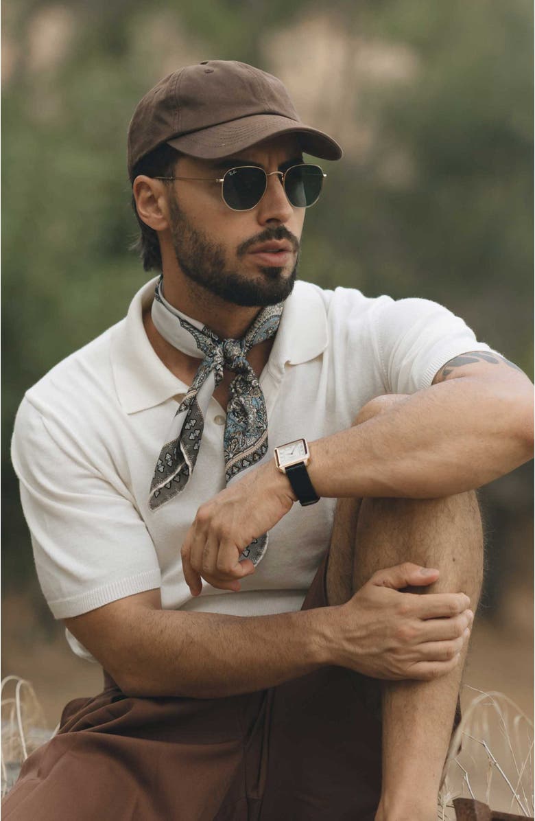 Elizabetta Marcello - Silk Neckerchief for Men, Alternate, color, Grey And Blue