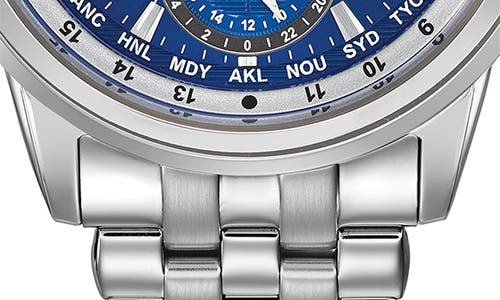 Citizen Calendrier Mens Multi-function Silver Tone Stainless Steel Bracelet Watch Bu2021-51l In Metallic