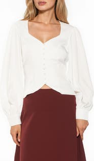 Alexia Admor Romy Sweetheart Neck Button-Up Shirt