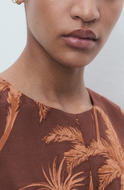 Mango Lyocell Jumpsuit Cut Out Knot Detail Brown In Brown
