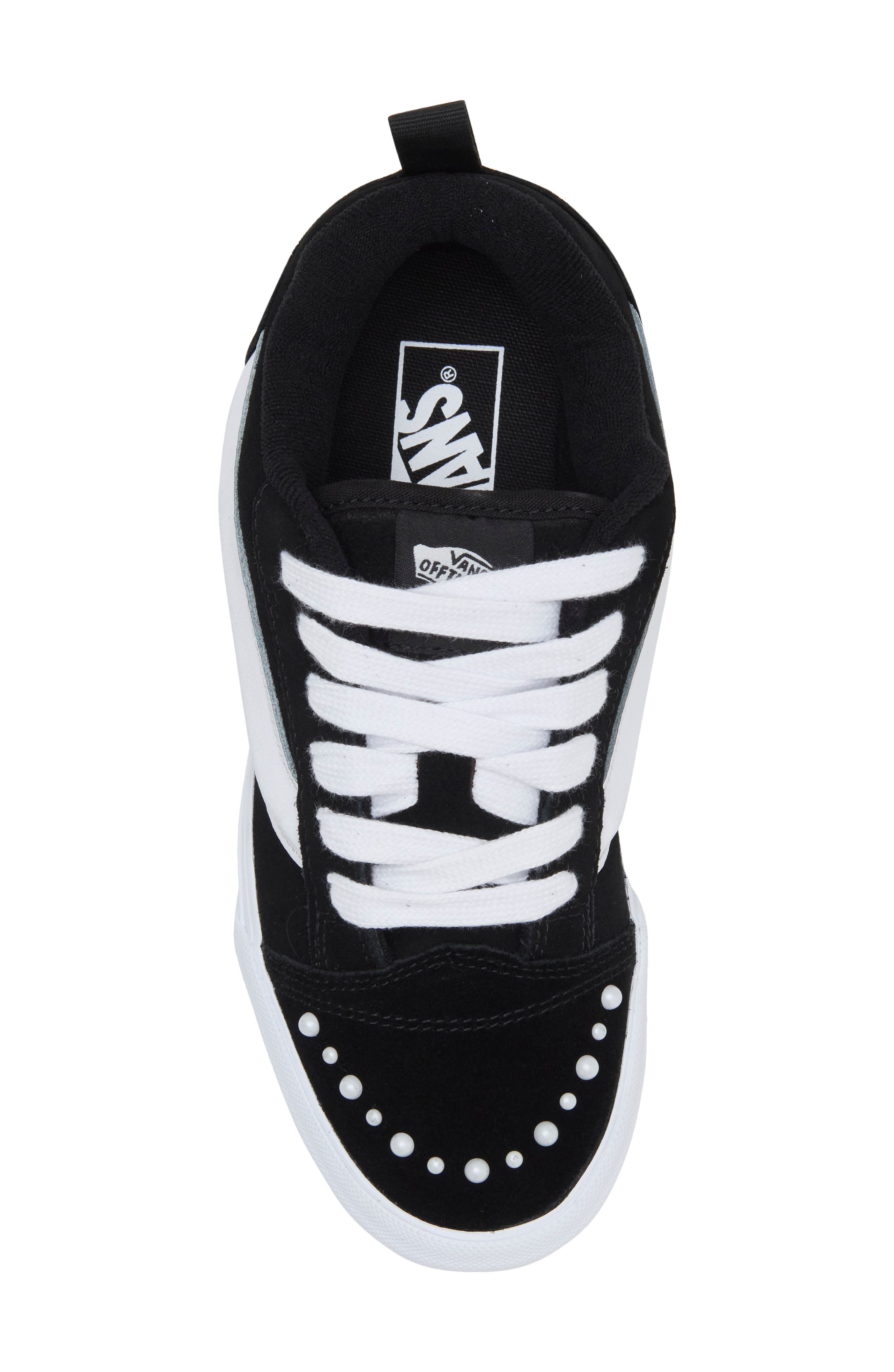 Knu Skool Faux Pearl Sneaker, Alternate, color, KNU SKOOL PEAR BLACK
