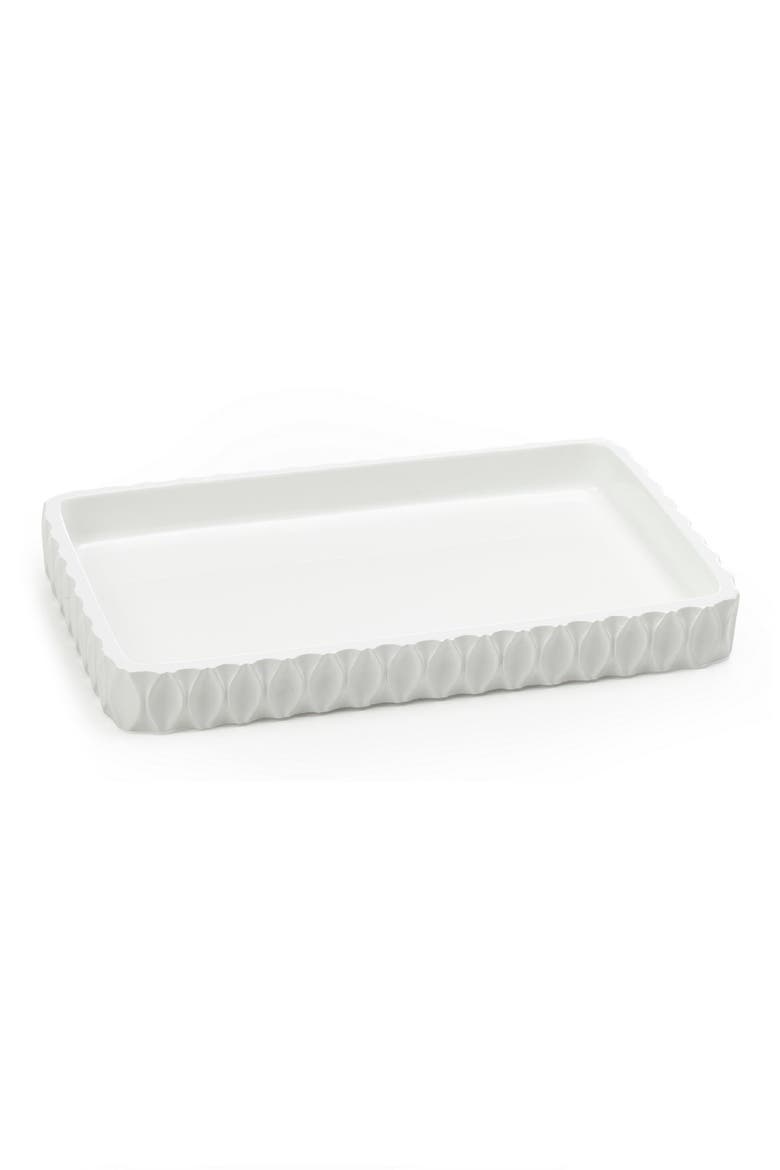 Wave Bathroom Amenity Tray, Main, color, WHITE RESIN