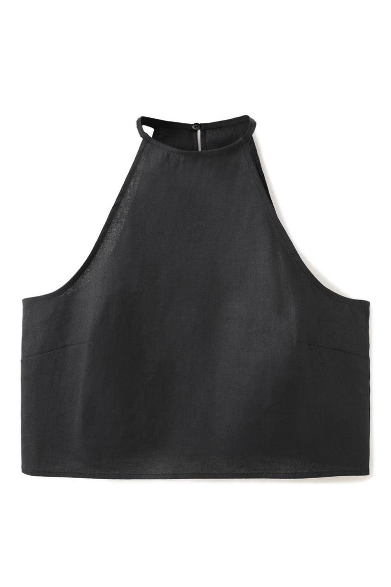 Sleeveless Linen Blend Top, Main, color, BLACK
