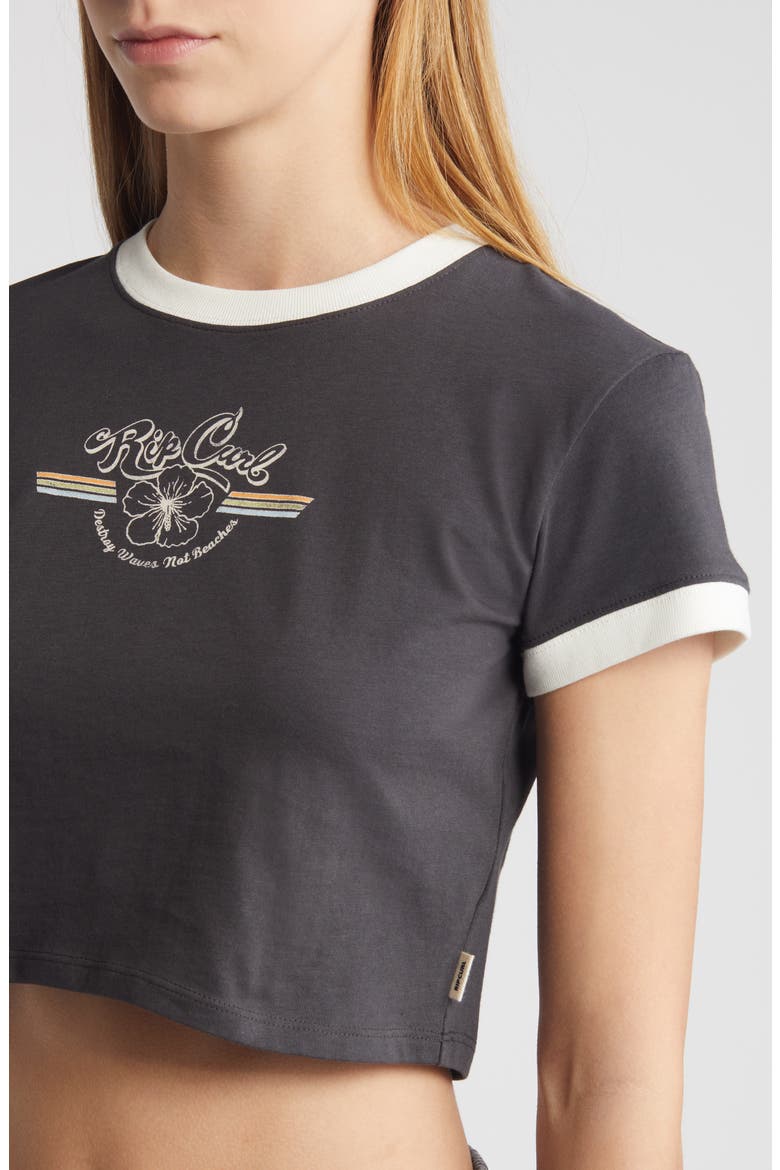 Archive Cotton Ringer Graphic Baby Tee, Alternate, color, WASHED BLACK