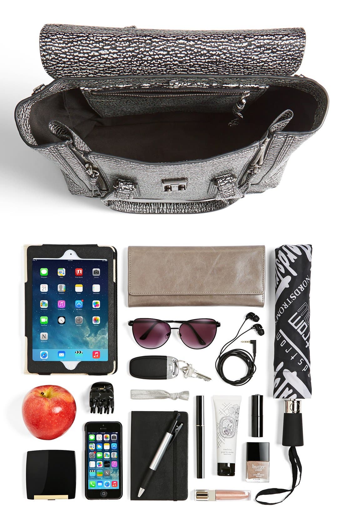 'Medium Pashli' Leather Satchel, Alternate, color, BLACK CREAM/ GUNMETAL