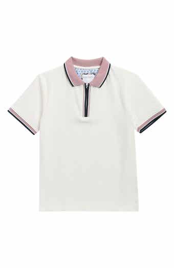 DENIM AND FLOWER Kids' Tipped Quarter Zip Polo