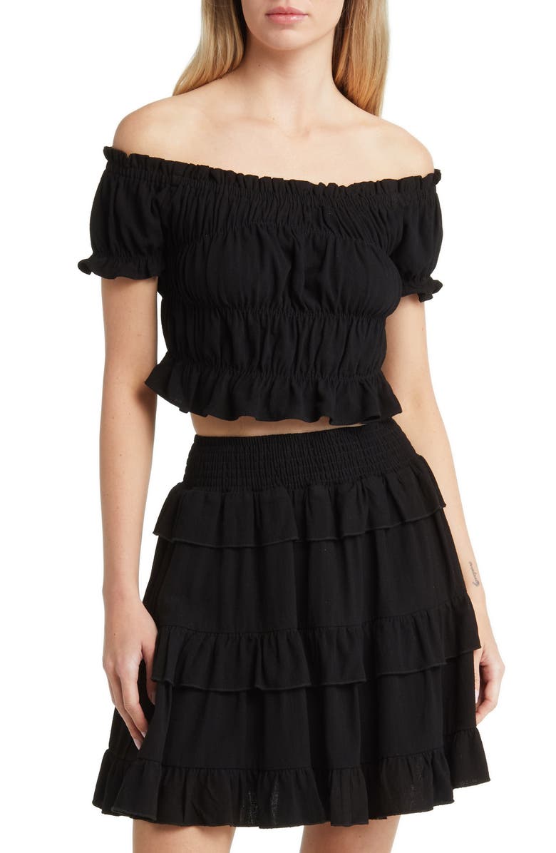 BP. Smocked Off the Shoulder Top, Main, color, 