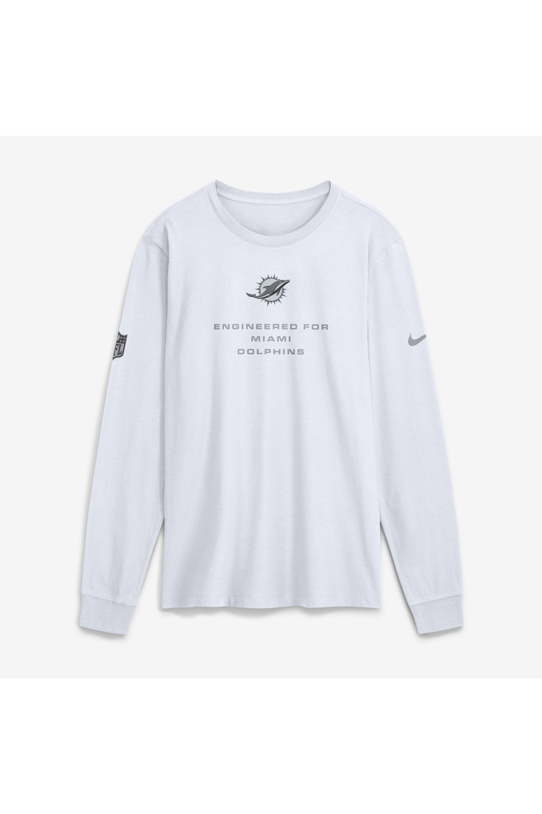 Men's Nike White Miami Dolphins Sideline Bold Arch Star Dri-FIT Long Sleeve T-Shirt, Main, color, White