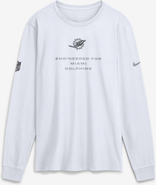 Nike Men's Nike White Miami Dolphins Sideline Bold Arch Star Dri-FIT Long Sleeve T-Shirt